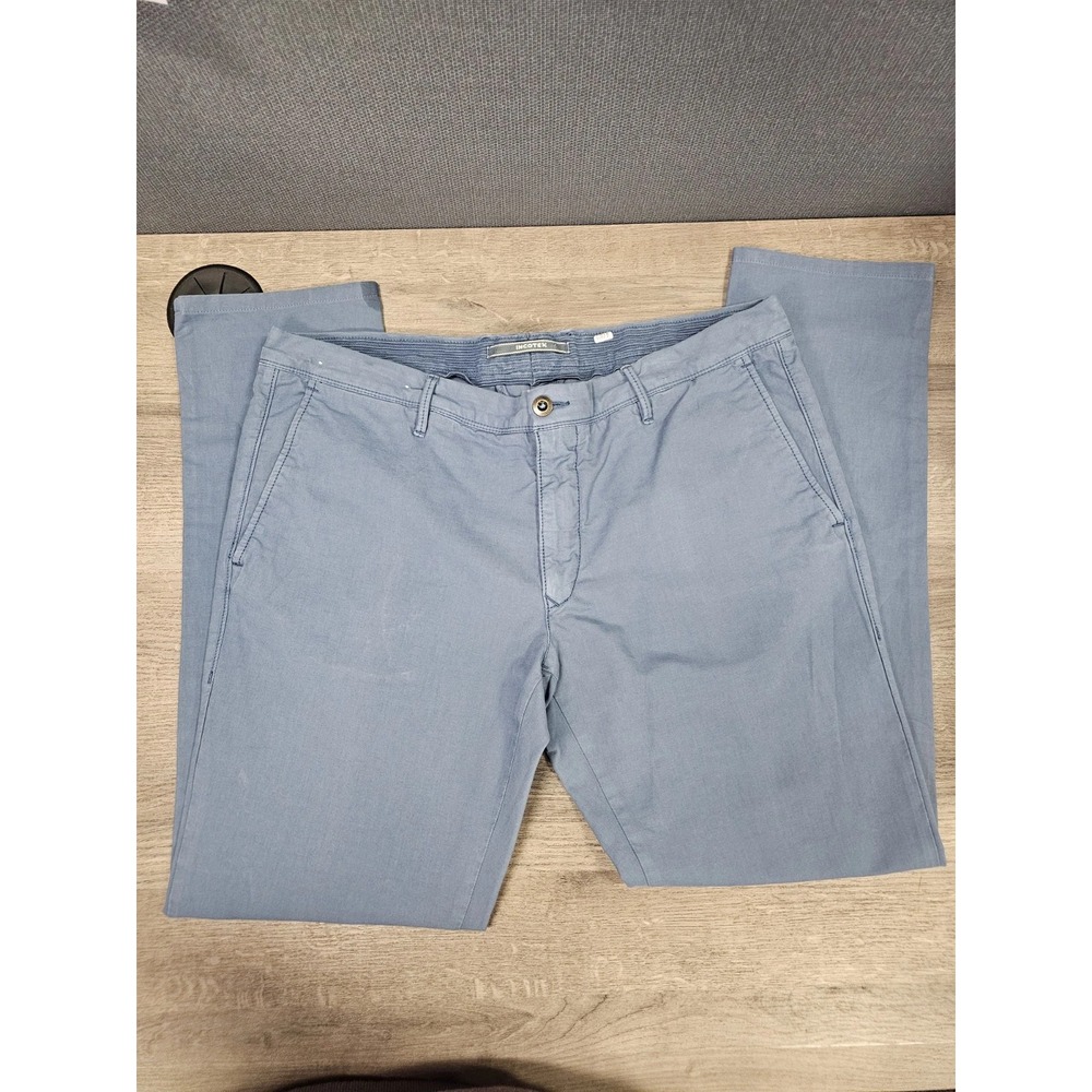 Incotex Mens Slacks Chino Pants Navy Blue Slim Fit golf pants Size 40x31.5